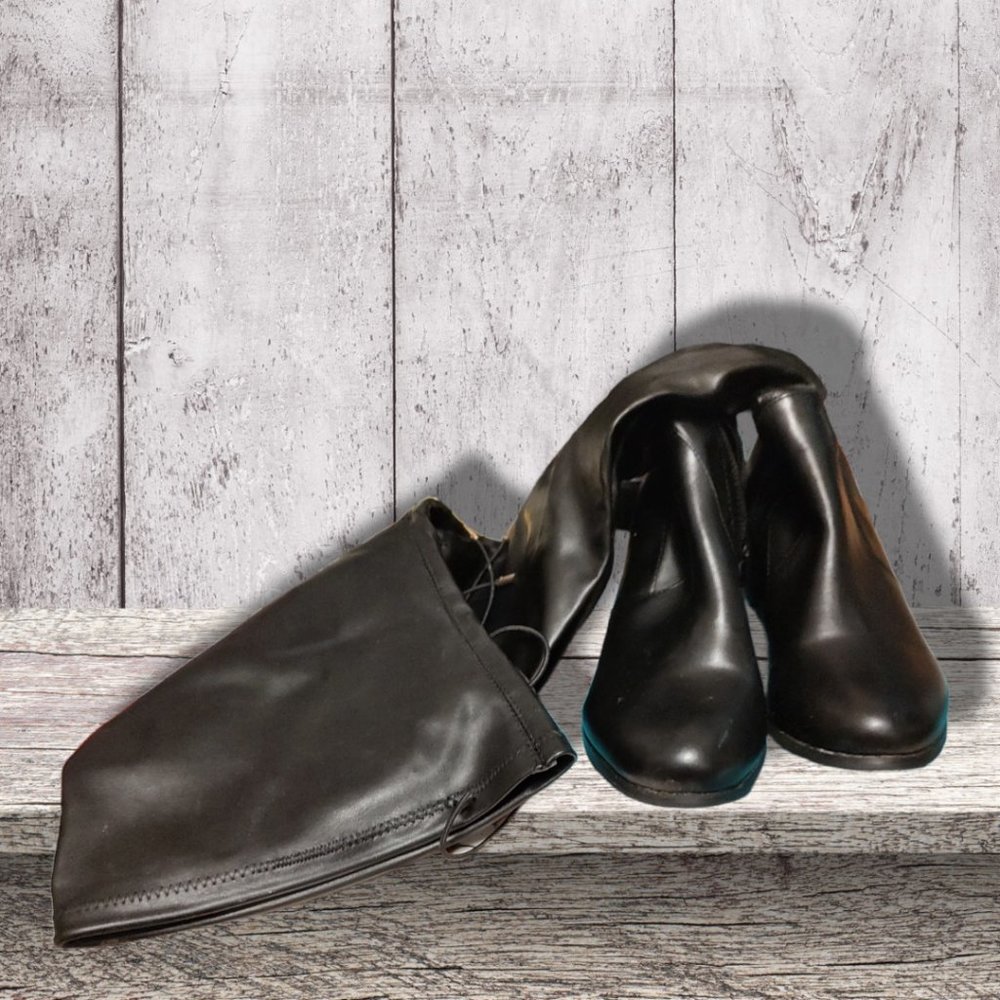 Yoki size 11 black over-the-knee boots with chunky heels, EUC